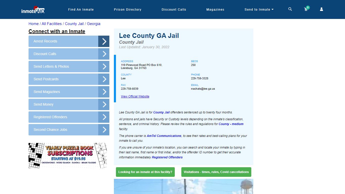 Lee County GA Jail - Inmate Locator - Leesburg, GA